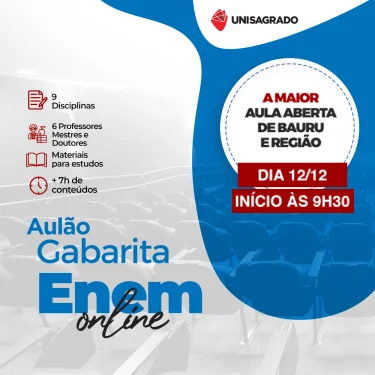 UNISAGRADO promove reviso gratuita para o ENEM