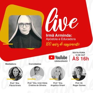 UNISAGRADO realiza live em celebrao aos 100 anos de nascimento de Irm Arminda Sbrssia