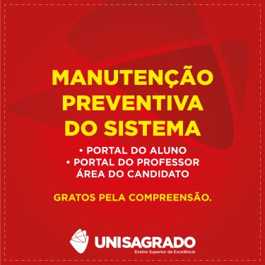 Sistemas do UNISAGRADO terão manutenção preventiva em janeiro: atente-se às datas!