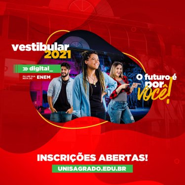 UNISAGRADO abre inscrições para o Vestibular 2021
