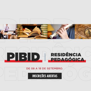 Inscrições abertas para PIBID e Residência Pedagógica