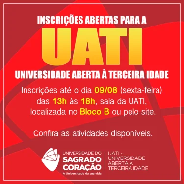 Inscries para a UATI encerram nesta sexta-feira (09)
