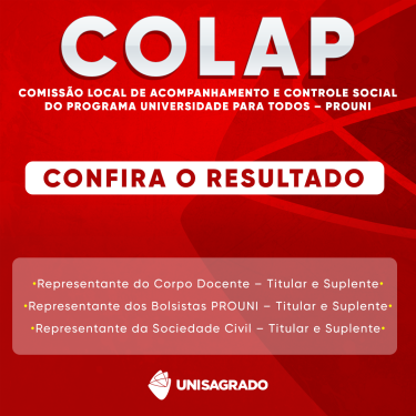 RESULTADO DA ELEI��O COLAP � representa��o docente, discente e sociedade civil