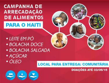 USC faz campanha de arrecadação de alimentos para o Haiti