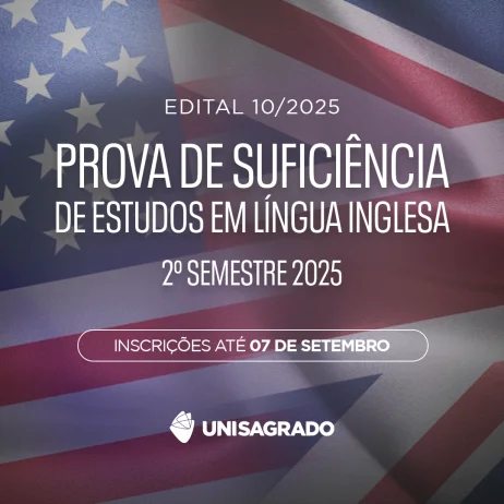 Inscries abertas para a Prova de Suficincia de Estudos em Lngua Inglesa do  2 semestre