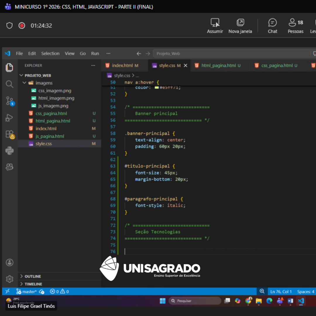 Evento: Fundamentos do Desenvolvimento Web: HTML, CSS e JavaScript 2026